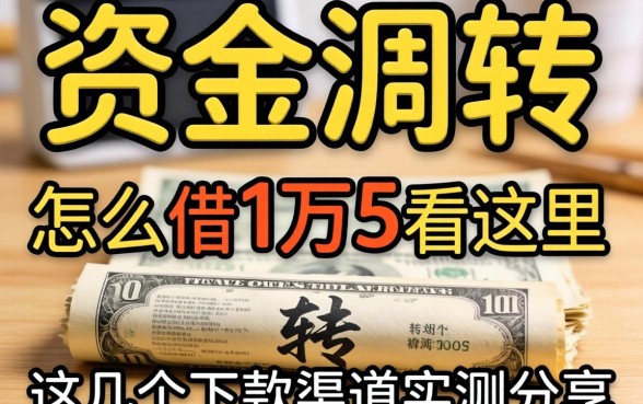 急需资金周转?怎么借1万5看这里,这几个下款渠道实测分享
