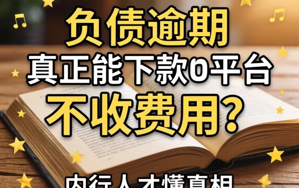 有负债逾期真正能下款的平台,不收费用？内行人才懂的真相
