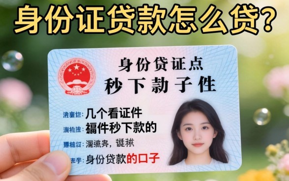 没身份证贷款怎么贷？分享几个不看证件秒下款的口子