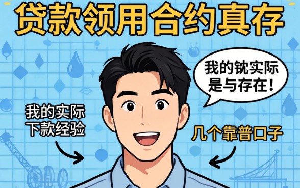 无视贷款领用合约真的存在吗？分享我的实际下款经历与几个靠谱口子