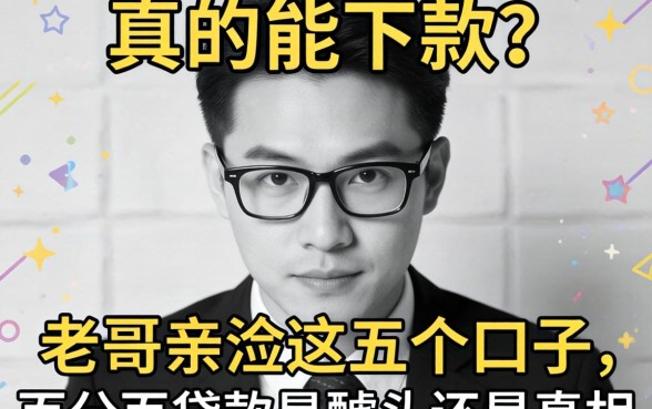 无视黑白真的能下款？老哥亲测这五个口子，百分百贷款是噱头还是真相？