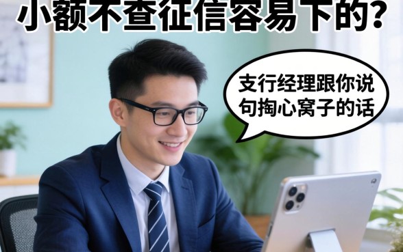 有没小额不查征信容易下的？支行经理跟你说句掏心窝子的话