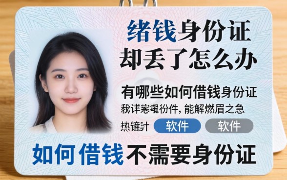 急需用钱身份证却丢了怎么办？有哪些如何借钱不需要身份证的软件能解燃眉之急？