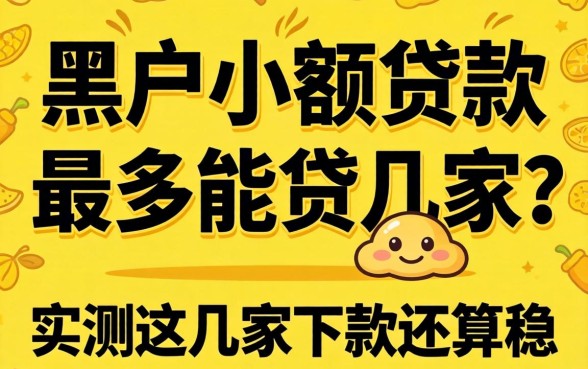 黑户小额贷款最多能贷几家?实测这几家下款还算稳