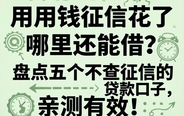 急用钱征信花了哪里还能借？盘点五个不查征信的贷款口子，亲测有效！
