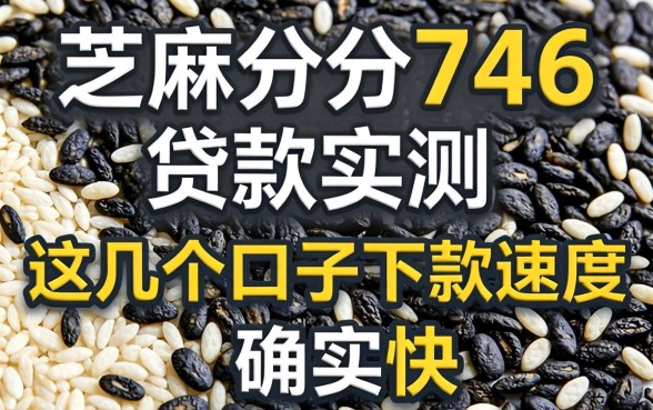 芝麻分746贷款实测：这几个口子下款速度确实快
