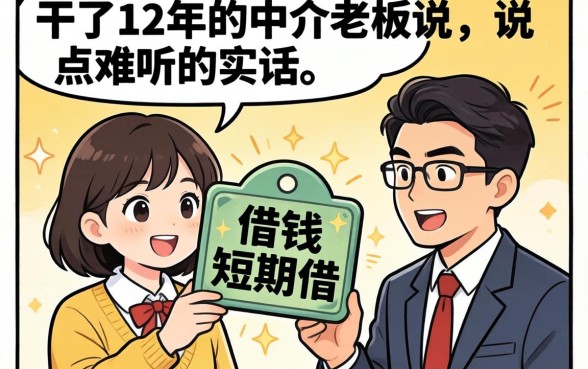 学生想借钱短期怎么借？干了12年的中介老板说点难听的实话