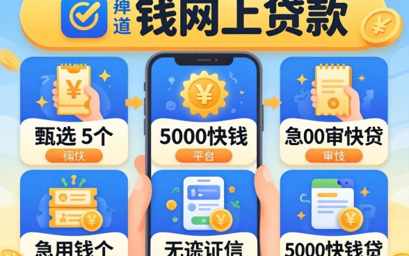 需要钱网上贷款的软件，甄选5个急用钱5000快审快贷无需征信平台