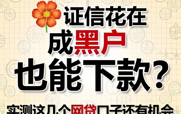 征信花成黑户也能下款？实测这几个网贷口子还有机会