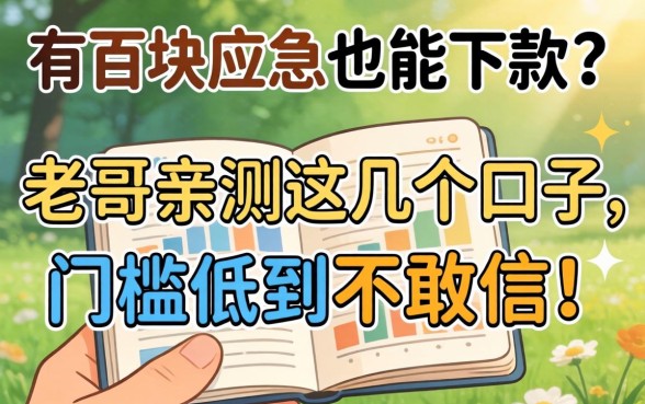 手里只有一百块应急也能下款？老哥亲测这几个口子，门槛低到不敢信！