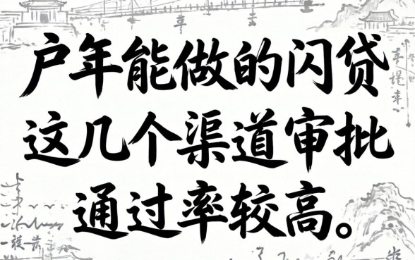 纯白户2026年能做的网贷：这几个渠道审批通过率较高