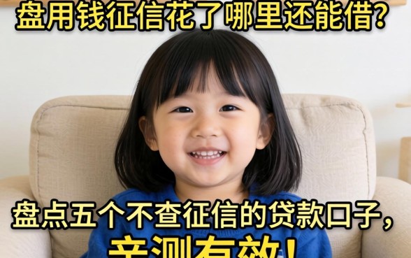 急用钱征信花了哪里还能借？盘点五个不查征信的贷款口子，亲测有效！