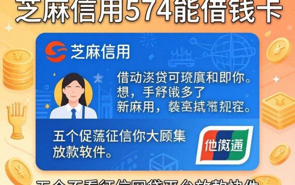 芝麻信用574能借钱的，详尽说明五个不看征信网贷平台放款快的软件