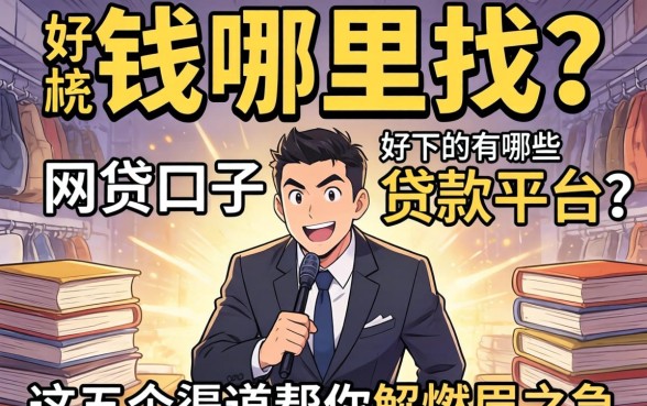 急需用钱哪里找？网贷口子好下的有哪些贷款平台？这五个渠道帮你解燃眉之急