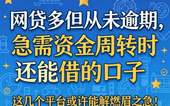 网贷多但从未逾期,急需资金周转时还能借的口子有哪些?这几个平台或许能解燃眉之急!