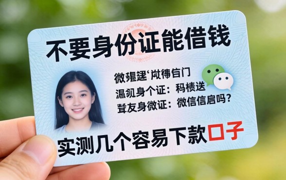 微信不要身份证能借钱吗？实测几个容易下款的口子