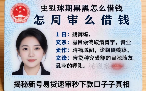 身份证过期黑户怎么借钱?揭秘新号易贷速审秒下款口子真相
