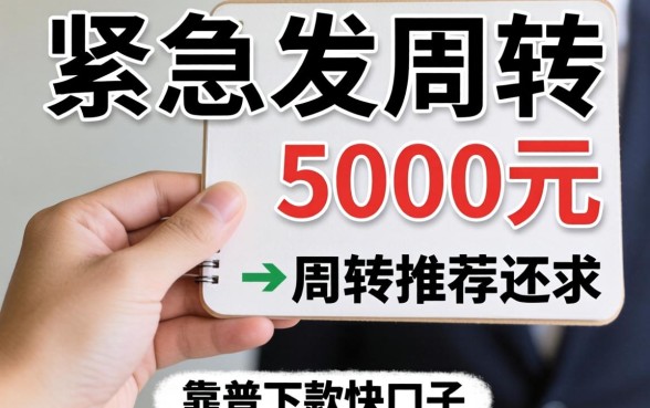 手头紧急需5000元周转，求推荐个靠谱下款快的口子？