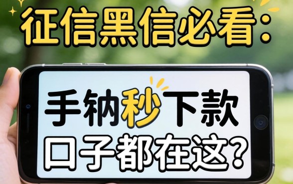 无视征信黑户必看：手机秒下款的口子都在这了