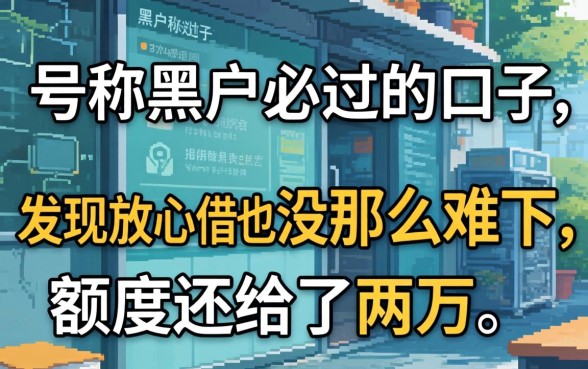 我试了那些号称黑户必过的口子，发现放心借也没那么难下，额度还给了两万