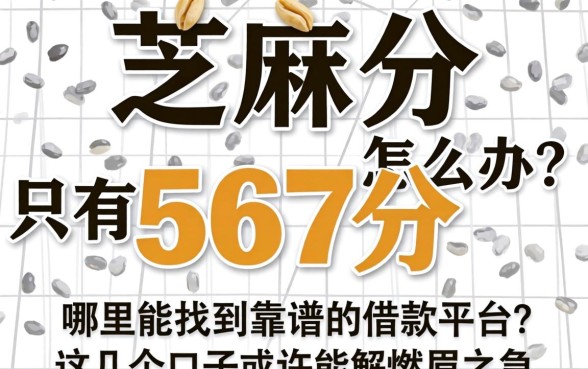 芝麻分只有567分怎么办？哪里能找到靠谱的借款平台？这几个口子或许能解燃眉之急
