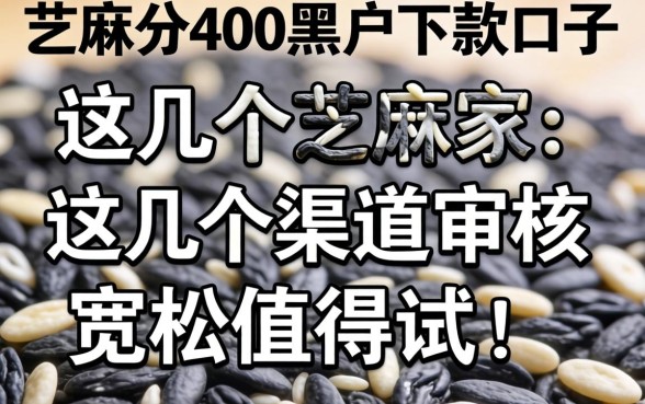 芝麻分400黑户下款口子：这几个渠道审核宽松值得一试