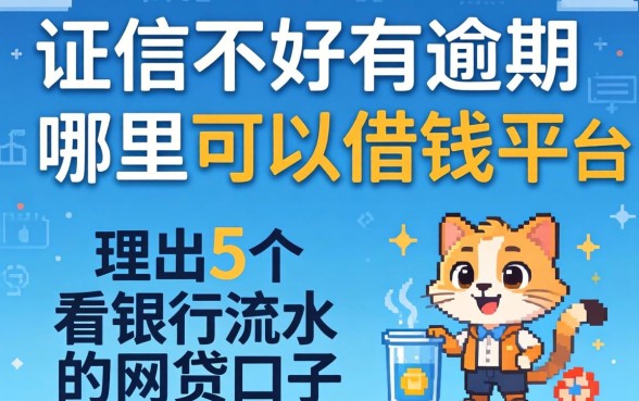 征信不好有逾期哪里可以借钱的平台，理出5个看银行流水的网贷口子