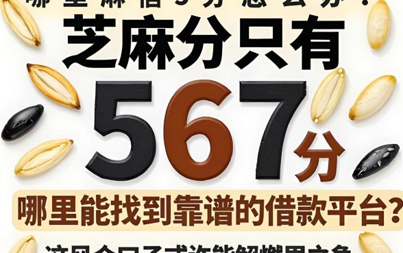 芝麻分只有567分怎么办？哪里能找到靠谱的借款平台？这几个口子或许能解燃眉之急
