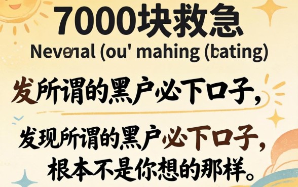 我借7000块救急，发现所谓的黑户必下口子根本不是你想的那样