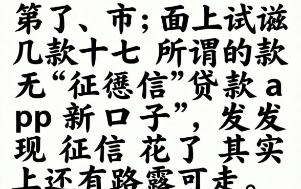 我试了市面上几十款所谓的无征信贷款app新口子,发现征信花了其实还有路可走