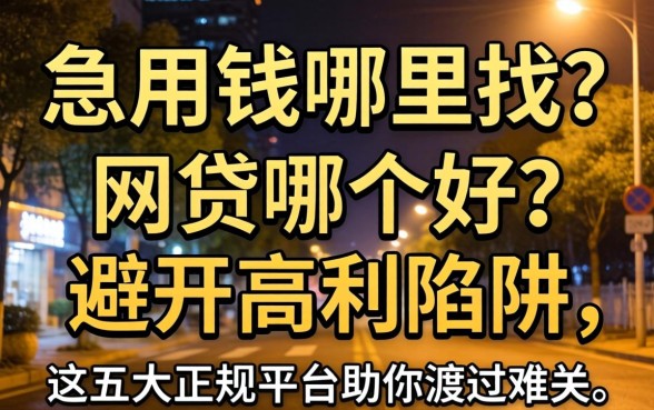 深夜急用钱哪里找？网贷哪个好？避开高利陷阱，这五大正规平台助你渡过难关
