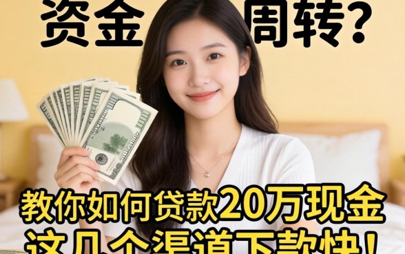 急需资金周转？教你如何贷款20万现金，这几个渠道下款快
