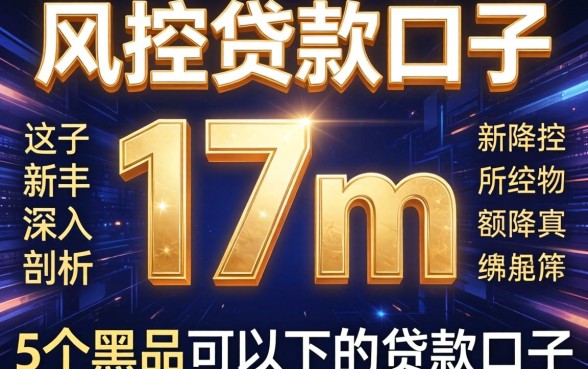 无风控贷款口子17m,深入剖析5个黑户可以下的贷款口子