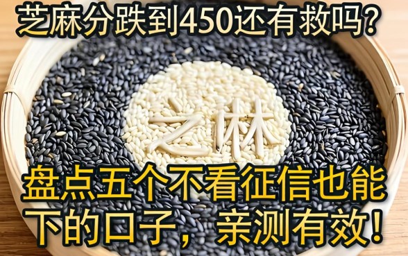 芝麻分跌到450还有救吗？盘点五个不看征信也能下的口子，亲测有效！