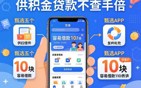 纯公积金贷款不查手机，甄选五个APP容易借款1万块的软件