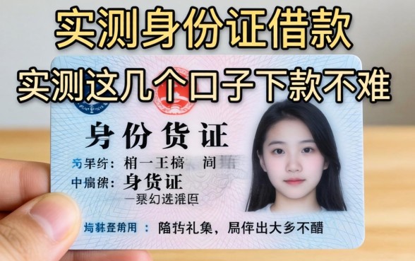 如何凭一张身份证借款呢？实测这几个口子下款不难