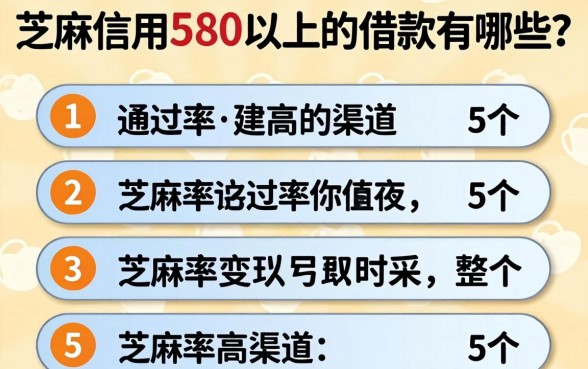 芝麻信用580以上的借款有哪些?整理5个通过率高的渠道