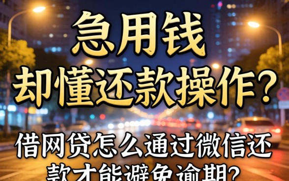 深夜急用钱却不懂还款操作？借网贷怎么通过微信还款才能避免逾期？