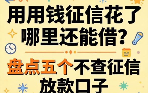 急用钱征信花了哪里还能借？盘点五个不查征信的放款口子
