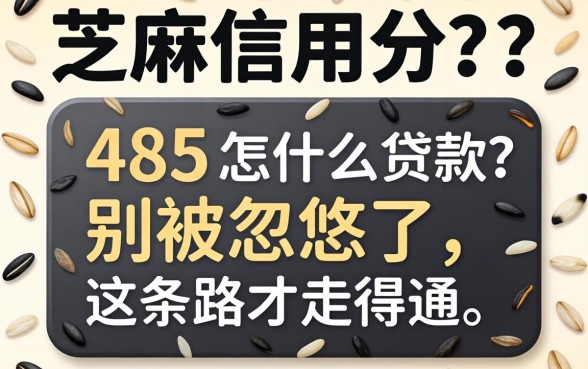 芝麻信用分485怎么贷款?别被忽悠了,这条路才走得通