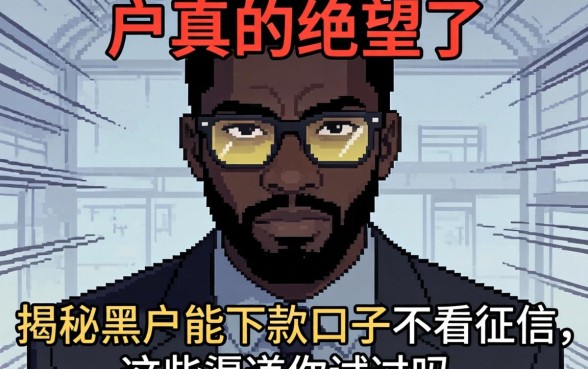 黑户真的绝望吗？揭秘黑户能下款的口子不看征信，这些渠道你试过吗？