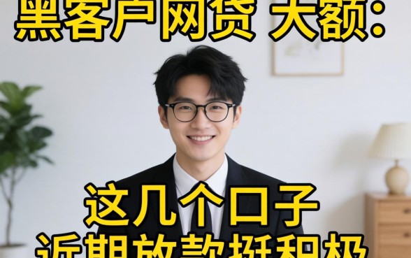 无视黑户的网贷 大额：这几个口子近期放款挺积极