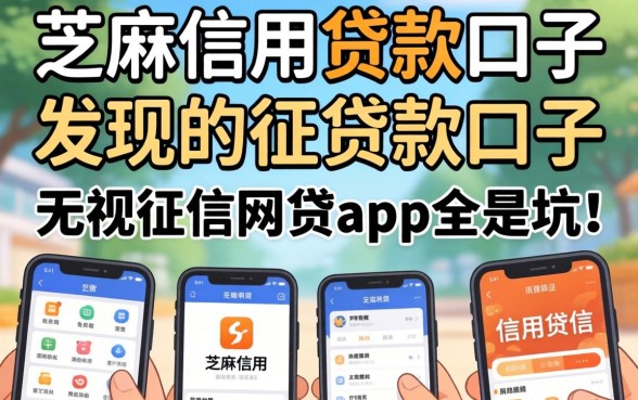 我试了几个芝麻信用贷款口子，发现无视征信的网贷app全是坑