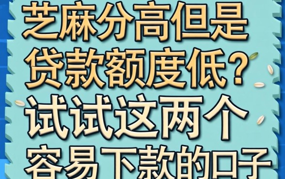 芝麻分高但是贷款额度低？试试这几个容易下款的口子