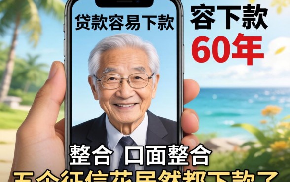 手机什么贷款容易下款60年，整合五个征信花居然都下款了的口子