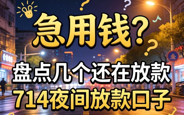 深夜急用钱？盘点几个还在放款的714夜间放款口子