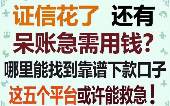 征信花了还有呆账急需用钱？哪里能找到靠谱下款口子？这五个平台或许能救急！