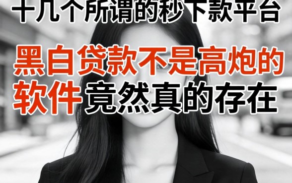 我试了十几个所谓的秒下款平台，发现黑白贷款不是高炮的软件竟然真的存在