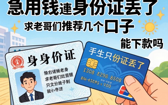 急用钱但身份证丢了，手里只有信用卡能下款吗？求老哥们推荐几个口子！