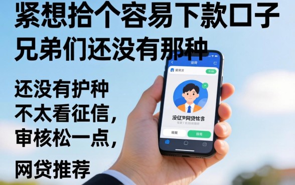 手头紧想找个容易下款的口子，兄弟们有没有那种不太看征信、审核松一点的网贷推荐？
